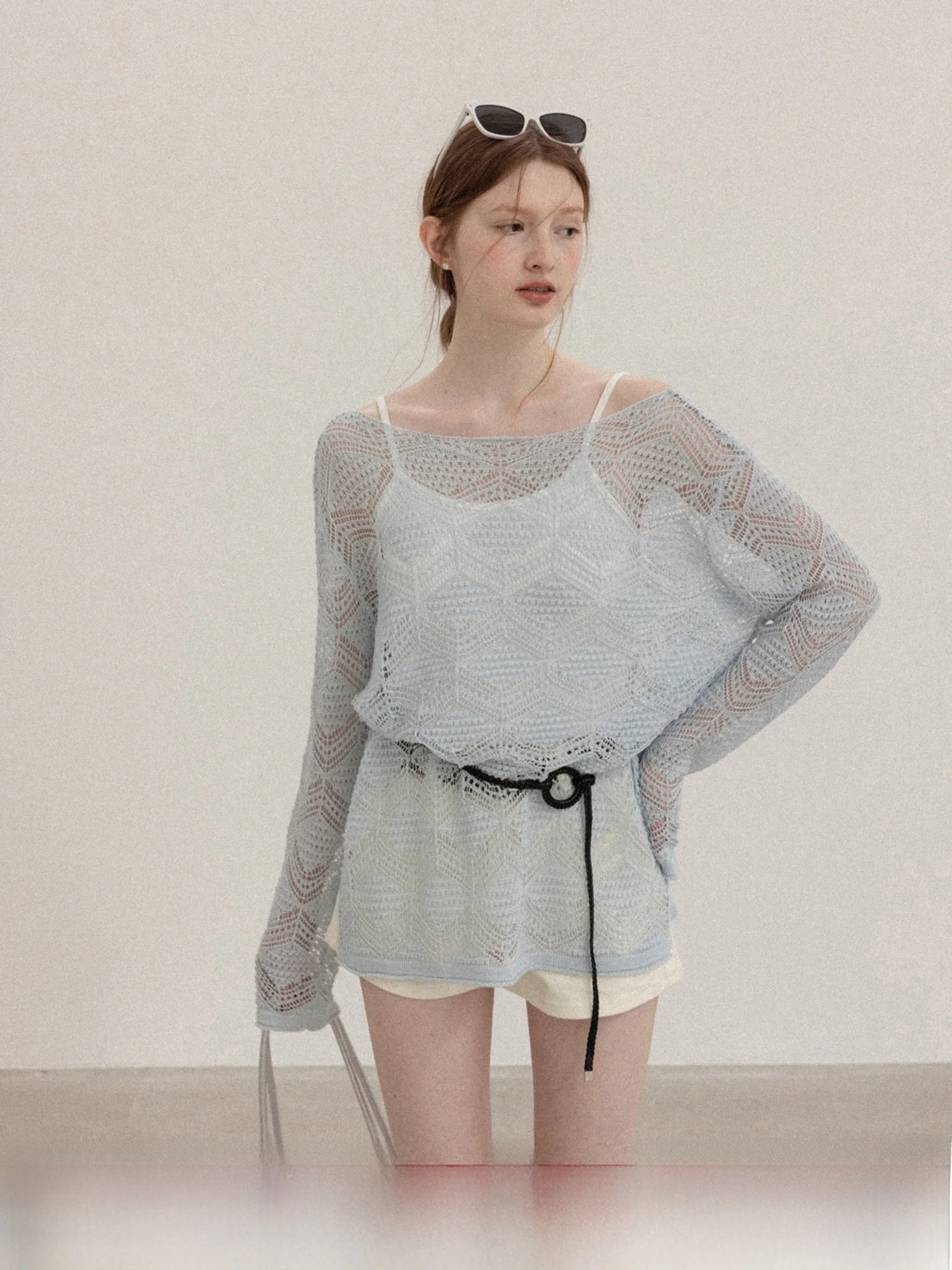 Blue Hollow out Long Sleeve Knitted Sweater Women's Spring Summer Two Piece Set Casual Loose Fit Comfortable Breathable
Blue Hollow out Long Sleeve Knitted Sweater Women's Spring Summer Two Piece Set Casual Loose Fit Comfortable Breathable