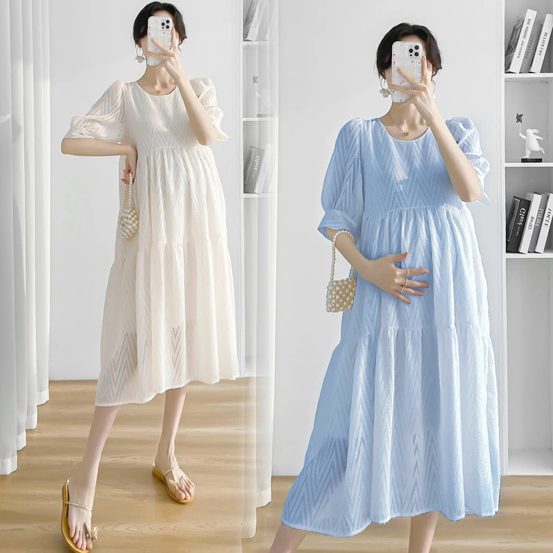 2024 Summer Long Loose Pregnant Woman Dress Solid Color Puff Sleeve O-Neck Maternity Oversized Clothes Pregnancy Chiffon Dress
2024 Summer Long Loose Pregnant Woman Dress Solid Color Puff Sleeve O-Neck Maternity Oversized Clothes Pregnancy Chiffon Dress