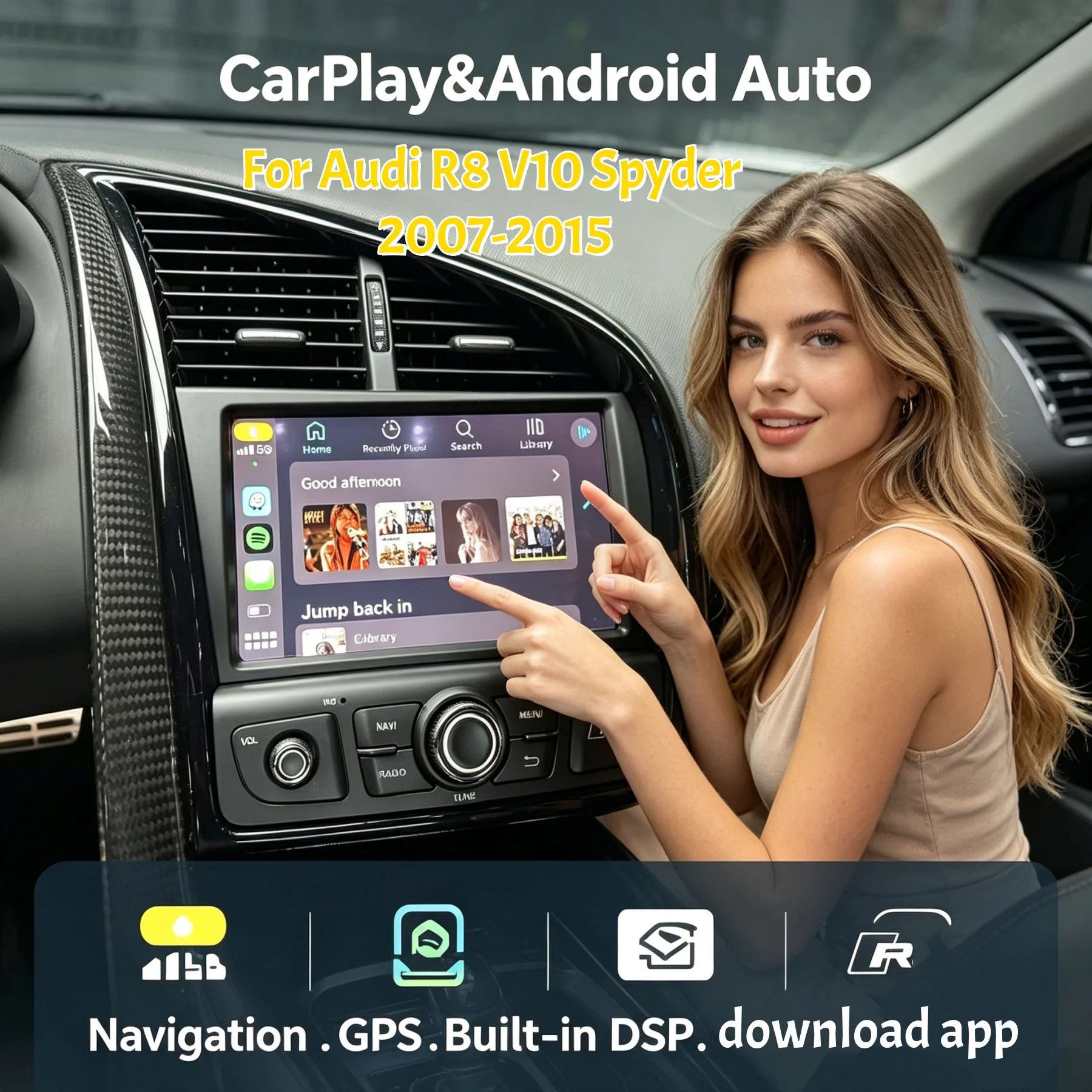 Android Car Auto Stereo For Audi R8 Spyder V8 V10 2007-2015 Carplay GPS Navigation HeadUnit Multimedia Player Radio Touch Screen
Android Car Auto Stereo For Audi R8 Spyder V8 V10 2007-2015 Carplay GPS Navigation HeadUnit Multimedia Player Radio Touch Screen