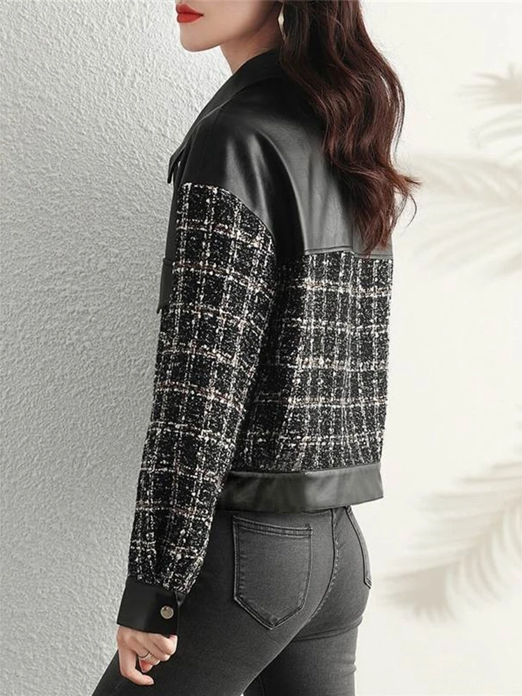 Women's Leather Jacket 2025 Autumn Female Motorcycle PU Leather Jackets Loose Korean Lady Leather Coat
Women's Leather Jacket 2025 Autumn Female Motorcycle PU Leather Jackets Loose Korean Lady Leather Coat