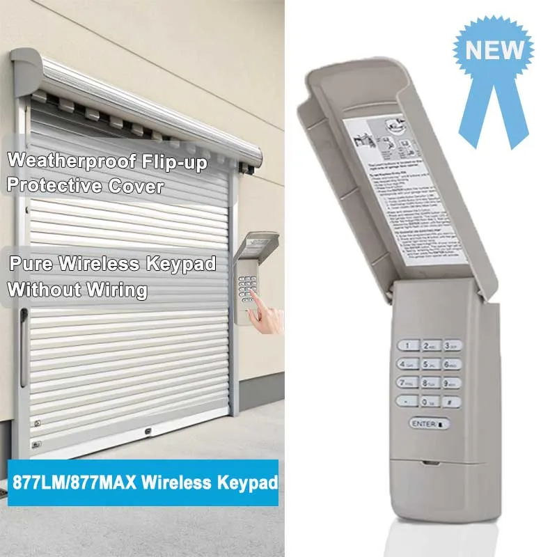 877MAX Keypad Garage Door Remote Control, Suitable for Models 376lm, 377lm, 977lm, 973lm And 877lm, With Frequencies of 390 Mhz
877MAX Keypad Garage Door Remote Control, Suitable for Models 376lm, 377lm, 977lm, 973lm And 877lm, With Frequencies of 390 Mhz