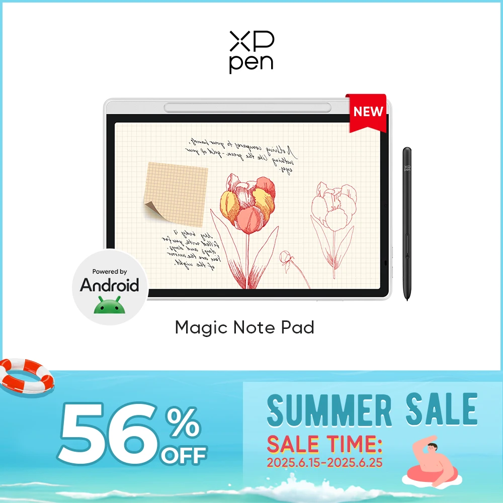XPPen E-book Reader Android 14 Magic Note Pad 3-in-1 Color Note Ink Paper Light Color and Nature Color 90HZ Refresh Rate
XPPen E-book Reader Android 14 Magic Note Pad 3-in-1 Color Note Ink Paper Light Color and Nature Color 90HZ Refresh Rate