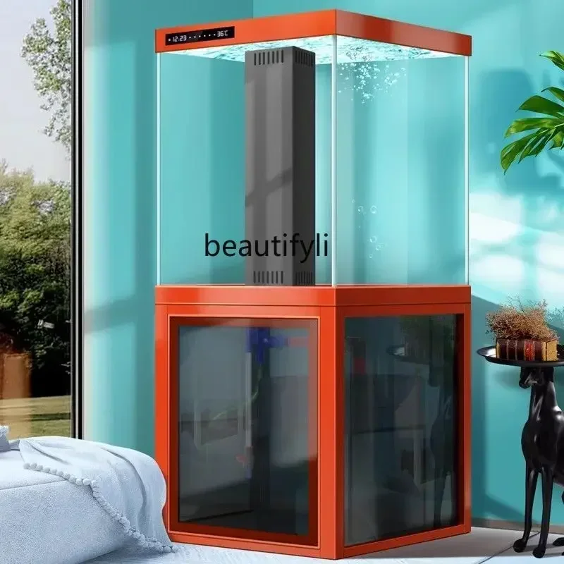 New simple living room fish tank aquarium ecological automatic filtration water-free bottom filterAA
New simple living room fish tank aquarium ecological automatic filtration water-free bottom filterAA
