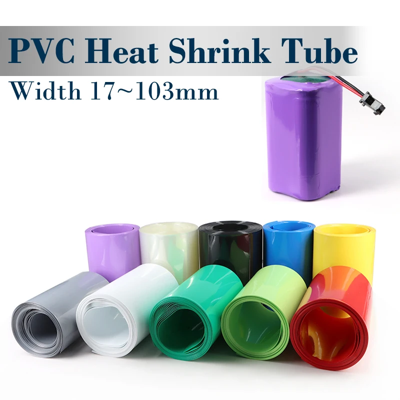 18650 Battery Wraps Pack PVC Heat Shrink Tube Width 17mm ~ 103mm Insulated Lithium Case Cable Sleeve Shrink Film Wrap 2/10M
18650 Battery Wraps Pack PVC Heat Shrink Tube Width 17mm ~ 103mm Insulated Lithium Case Cable Sleeve Shrink Film Wrap 2/10M