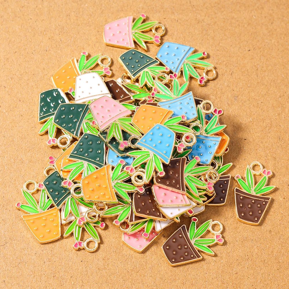 10pcs Enamel Potted Plant Charms Pendant for Jewelry Making Necklace Earrings DIY Bracelet Accessories Supplies
10pcs Enamel Potted Plant Charms Pendant for Jewelry Making Necklace Earrings DIY Bracelet Accessories Supplies