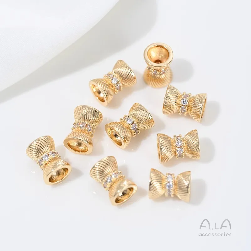 14K Gold Color Preserving Zircon Gyro Twill Hourglass Double Holder Drum Barrel Beads For DIY Pearl Jewelry Accessories
14K Gold Color Preserving Zircon Gyro Twill Hourglass Double Holder Drum Barrel Beads For DIY Pearl Jewelry Accessories