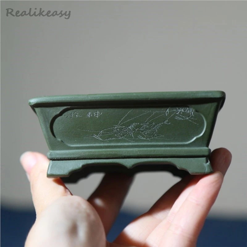 Purple Clay Carving Flower Pot Rectangular Handmade Bonsai Pot Chinese Antique Succulent Pot Desktop Decoration Flower Pot LI630
Purple Clay Carving Flower Pot Rectangular Handmade Bonsai Pot Chinese Antique Succulent Pot Desktop Decoration Flower Pot LI630