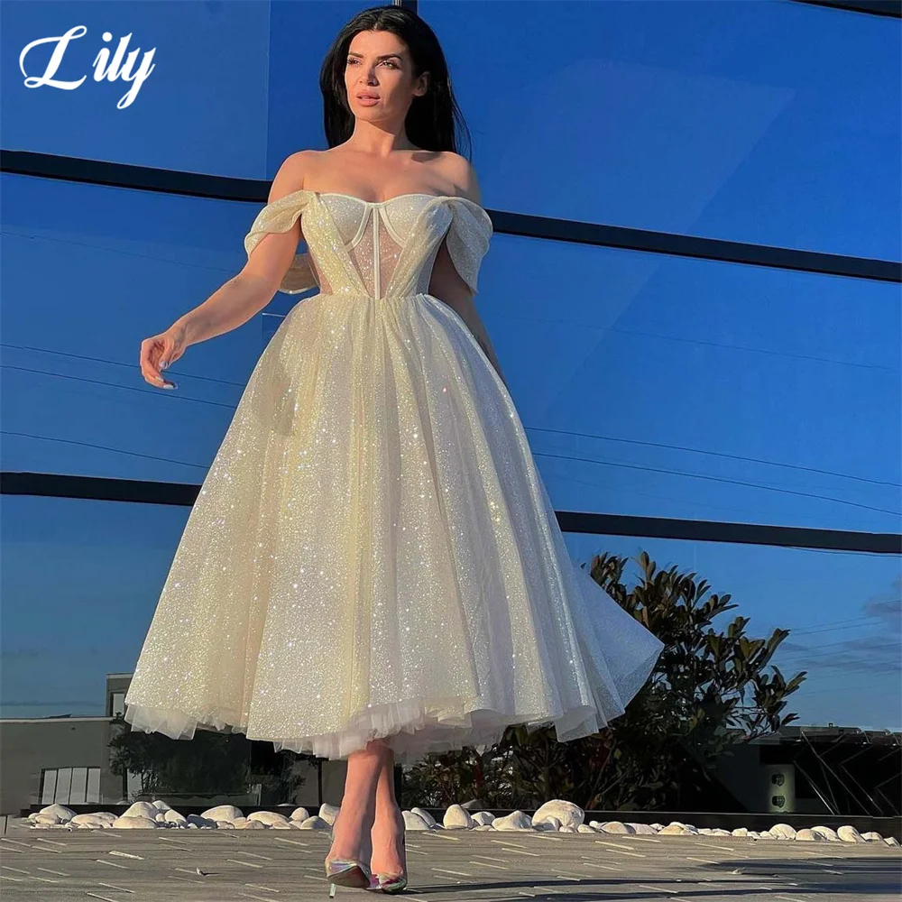 Lily Ivory Evening Gown Off the Shoulder Prom Dress Short Sleeve Wedding Evening Dress A Line Sequin robes de soirée Customized
Lily Ivory Evening Gown Off the Shoulder Prom Dress Short Sleeve Wedding Evening Dress A Line Sequin robes de soirée Customized