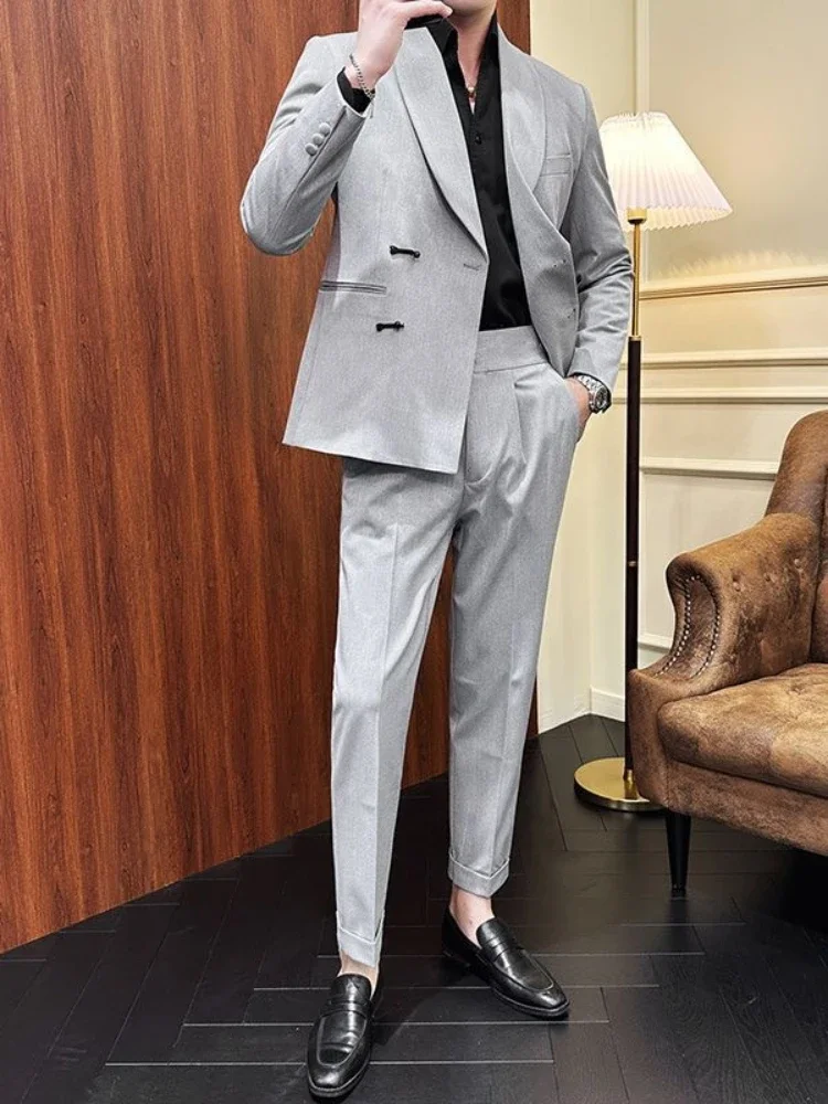 Fashion Chinese Style Suit Business Formal Casual Suits 2 Pieces Suits (Blazer+Trousers) Office Party Prom Wedding Groom Suit
Fashion Chinese Style Suit Business Formal Casual Suits 2 Pieces Suits (Blazer+Trousers) Office Party Prom Wedding Groom Suit