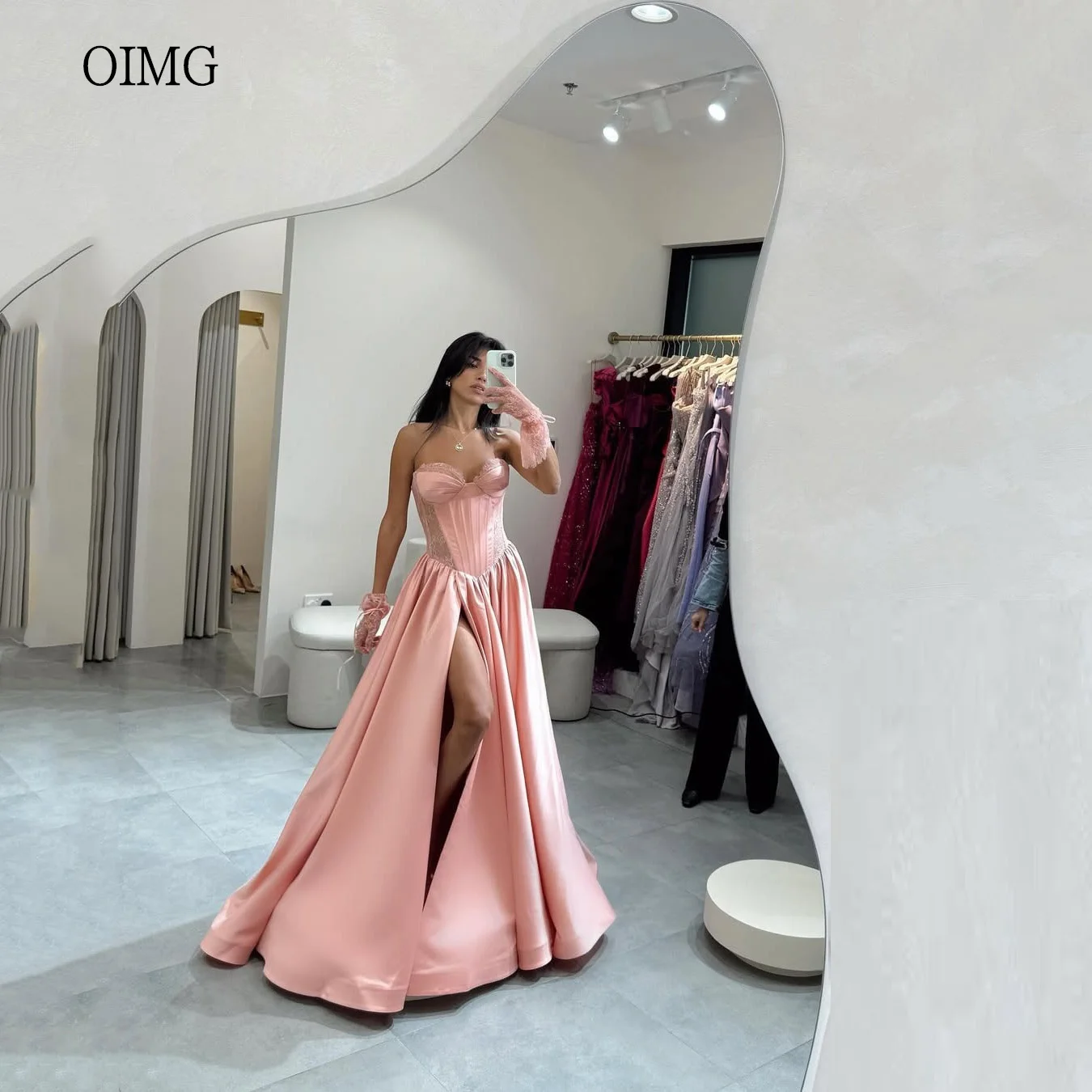 OIMG Sexy Lace Sweetheart Neck Prom Gowns Backless A-line Formal Party Gown Side Slit Long Evening Dress 2025 Customized
OIMG Sexy Lace Sweetheart Neck Prom Gowns Backless A-line Formal Party Gown Side Slit Long Evening Dress 2025 Customized