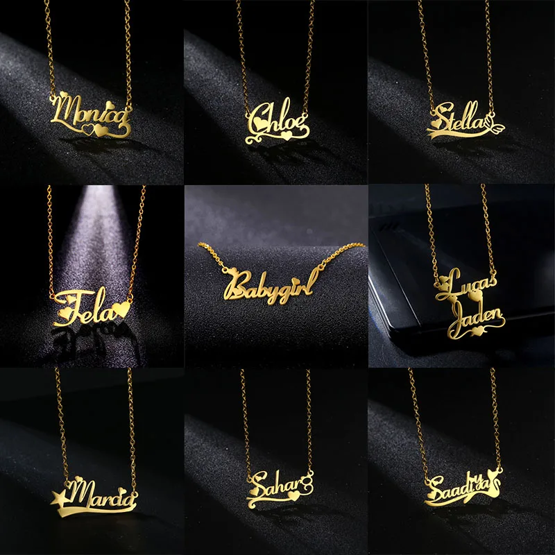 Custom Name Necklaces for Women Personalized Customized Fashion Stainless Steel Heart Letter Nameplate Pendant Necklace Jewelry
Custom Name Necklaces for Women Personalized Customized Fashion Stainless Steel Heart Letter Nameplate Pendant Necklace Jewelry