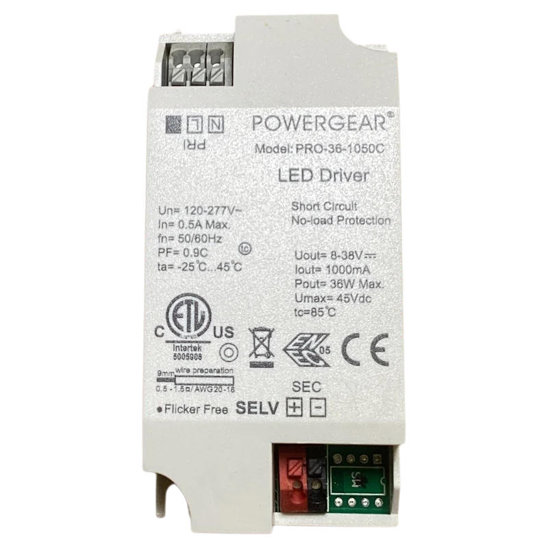 Беспроводной компактный LED-драйвер Flicer Free 30W 36W 1000mA для мощных светодиодных чипов 3030 5050, трансформатор POWERGEAR для освещения 8-38Vdc, ETL
Беспроводной компактный LED-драйвер Flicer Free 30W 36W 1000mA для мощных светодиодных чипов 3030 5050, трансформатор POWERGEAR для освещения 8-38Vdc, ETL