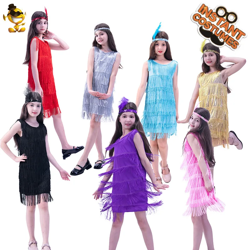 1920s Fringe Stage Performance Costume for Girls Children's Vintage Latin Dance Performance Dress Fringe Party Dress Outfits
1920s Fringe Stage Performance Costume for Girls Children's Vintage Latin Dance Performance Dress Fringe Party Dress Outfits