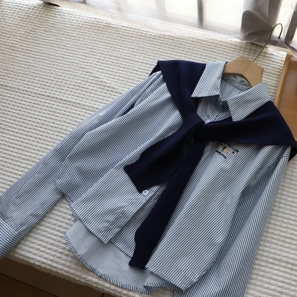 Chic Y2K Two Pieces Set Shirts Preppy Style Embroidery Dog Long Sleeve Blouse Button Up Loose Striped Blouse Women Spring Autumn
Chic Y2K Two Pieces Set Shirts Preppy Style Embroidery Dog Long Sleeve Blouse Button Up Loose Striped Blouse Women Spring Autumn