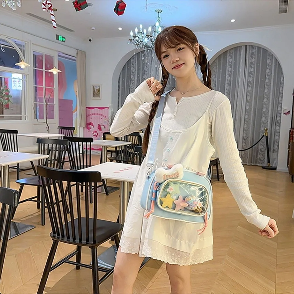 Funny Cream Color Ita Bag Nylon Patchwork Pattern Transparent Pocket Backpack Large Capacity Japanese Style
Funny Cream Color Ita Bag Nylon Patchwork Pattern Transparent Pocket Backpack Large Capacity Japanese Style