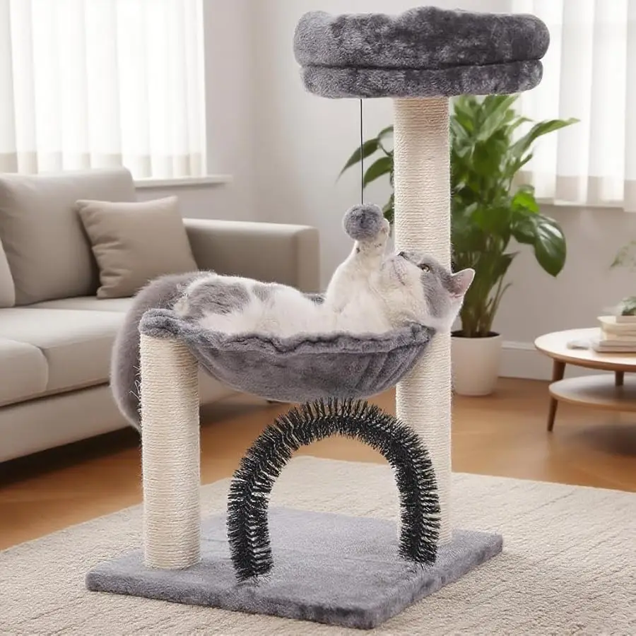HOOPET Small Cat Tree Tower for Indoor Cats, 5-in-1 27.8" Multi-Level Cat Tree with Scratching Posts, Plush Hammock, Perch, Self
HOOPET Small Cat Tree Tower for Indoor Cats, 5-in-1 27.8" Multi-Level Cat Tree with Scratching Posts, Plush Hammock, Perch, Self