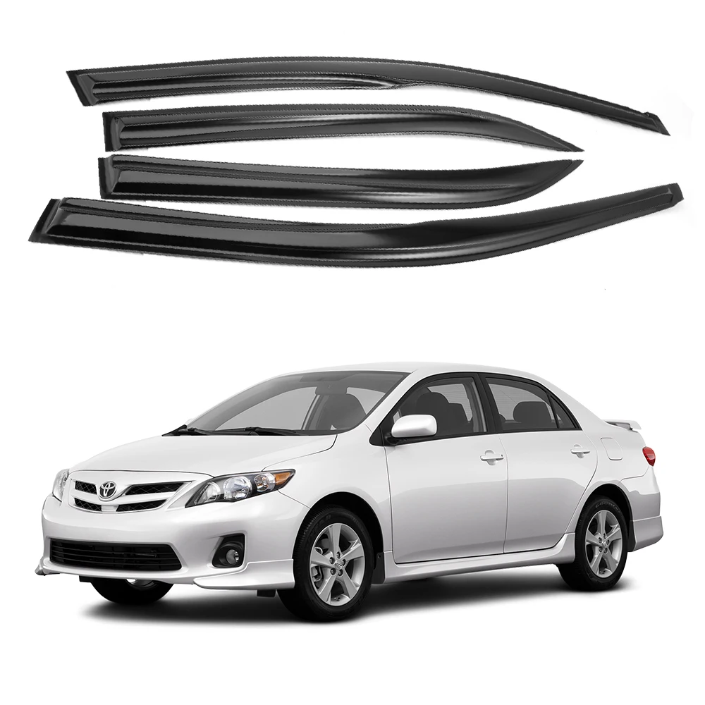 For Toyota Corolla 4-Door Sedan 2009-2013 Tinted External Window Deflectors 4pcs Set with Drip Tray 1.5MM Thickness Boxed
For Toyota Corolla 4-Door Sedan 2009-2013 Tinted External Window Deflectors 4pcs Set with Drip Tray 1.5MM Thickness Boxed