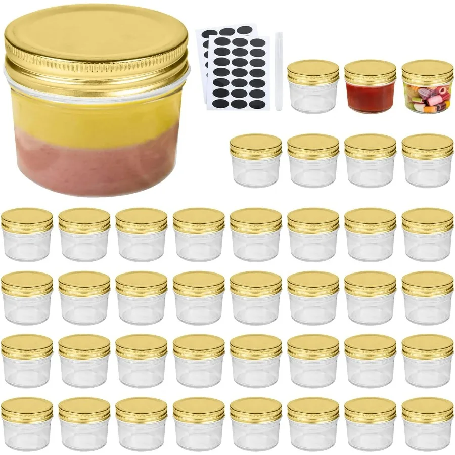 QAPPDA 4oz Glass Jars With LidsSmall Mason Jars Wide Mouth Mini Canning Jars With Gold Lids For Honey Jam Jelly Wedding Favor S
QAPPDA 4oz Glass Jars With LidsSmall Mason Jars Wide Mouth Mini Canning Jars With Gold Lids For Honey Jam Jelly Wedding Favor S