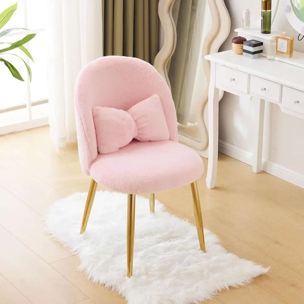 Fluffy Girls Vanity Chair with Back & Pillow,Cute Small Cozy Desk Chair No Wheels,for Bedroom,Living Room,Small Space
Fluffy Girls Vanity Chair with Back & Pillow,Cute Small Cozy Desk Chair No Wheels,for Bedroom,Living Room,Small Space
