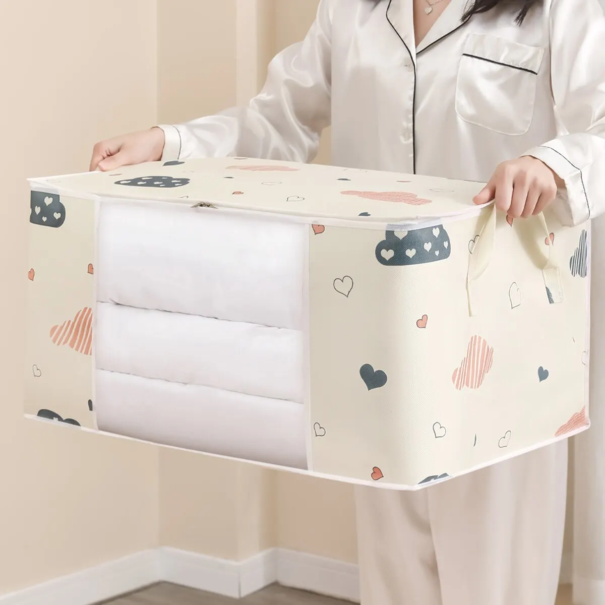 Large Capacity Clothes Storage Bag Organizer With Reinforced Handle Suitable For Blankets Bedding Foldable With Sturdy Zipper
Large Capacity Clothes Storage Bag Organizer With Reinforced Handle Suitable For Blankets Bedding Foldable With Sturdy Zipper