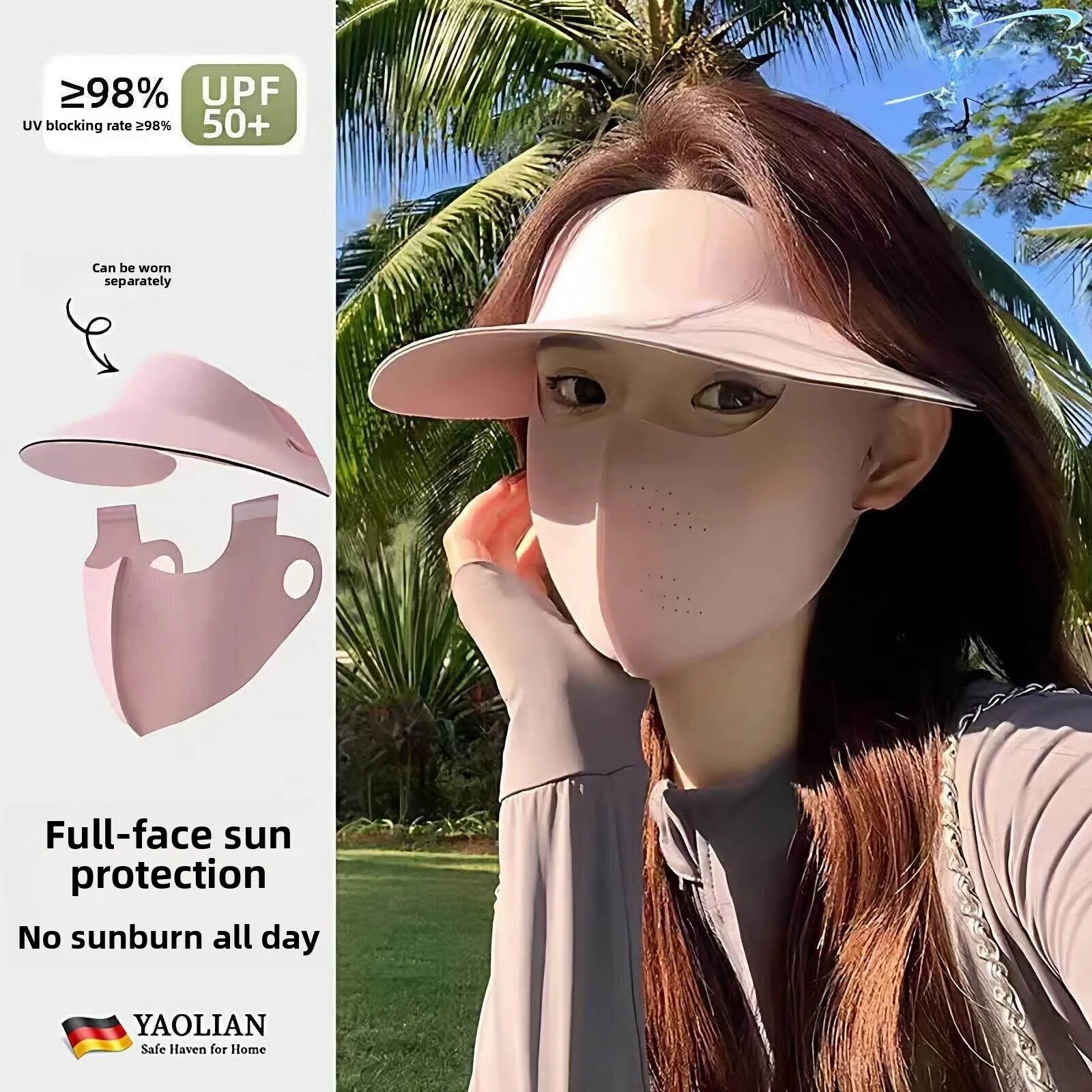 UV Protection Face Mask High Aesthetic Value New 2026 Women's Summer Full Face Anti-UV Cycling Mask Integrated Ice Silk Breat...
UV Protection Face Mask High Aesthetic Value New 2026 Women's Summer Full Face Anti-UV Cycling Mask Integrated Ice Silk Breat...