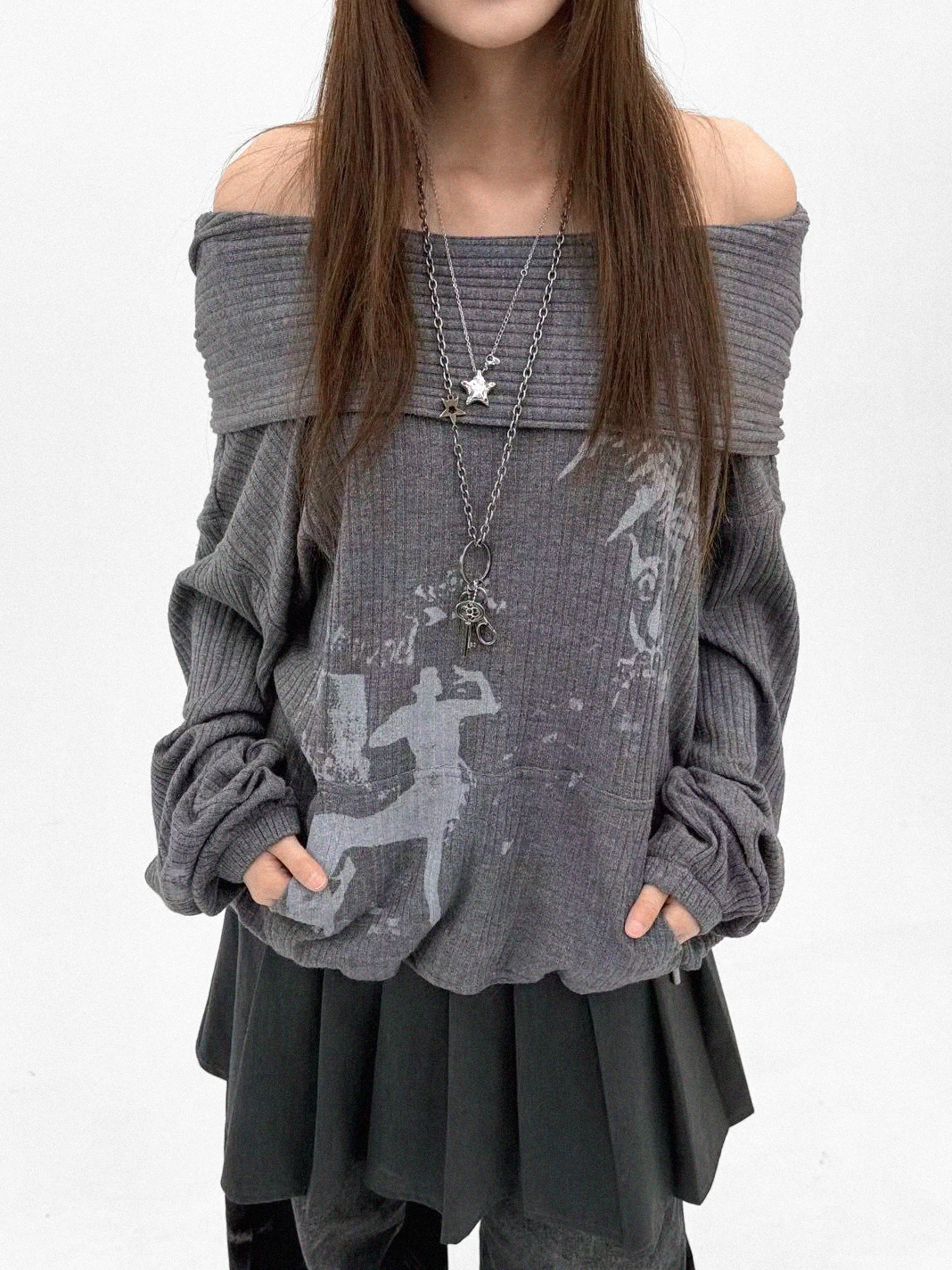 Innomoood Lazy Knitted Print Hat Jacket Hoodie One Shoulder Neckline Casual Loose Fit Long Sleeve Women's Sweatshirt
Innomoood Lazy Knitted Print Hat Jacket Hoodie One Shoulder Neckline Casual Loose Fit Long Sleeve Women's Sweatshirt