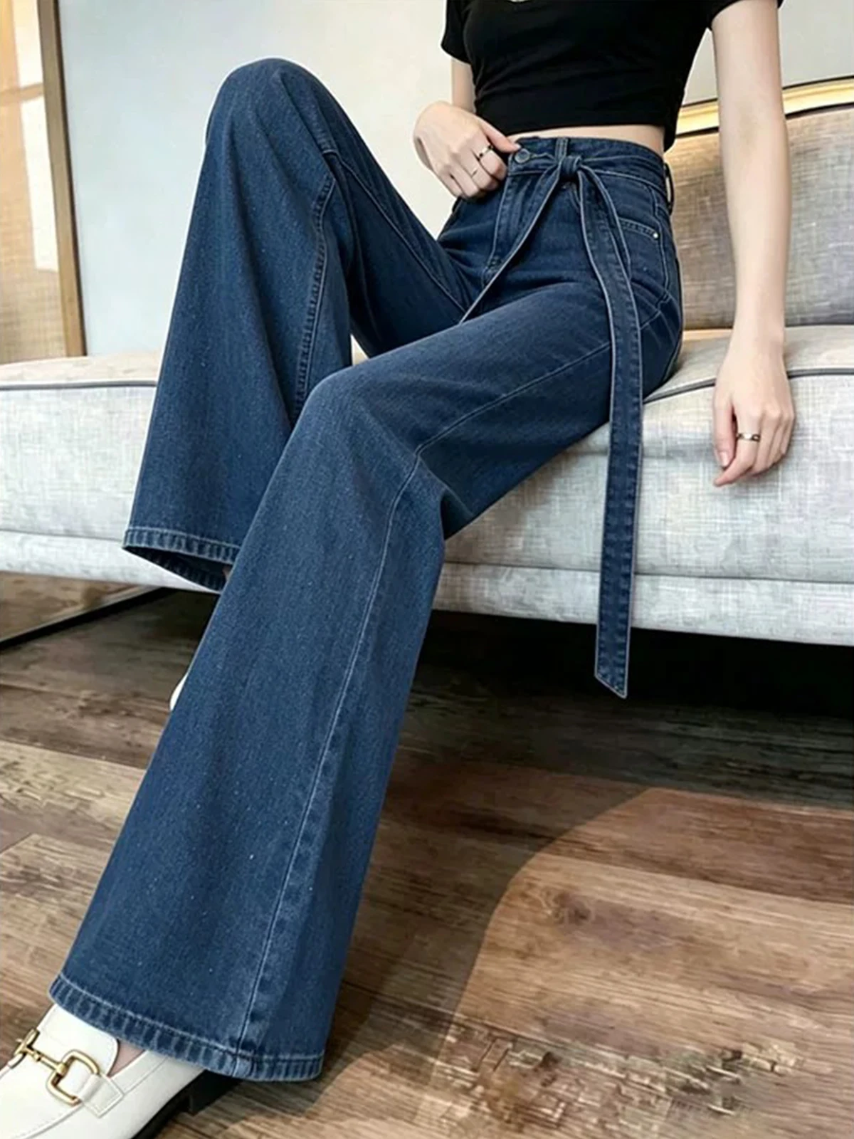 Blue High Waist Wide Leg Denim Pants Women's Summer New Style Drapey Loose Slimming Floor-Length Straight Leg Trousers
Blue High Waist Wide Leg Denim Pants Women's Summer New Style Drapey Loose Slimming Floor-Length Straight Leg Trousers
