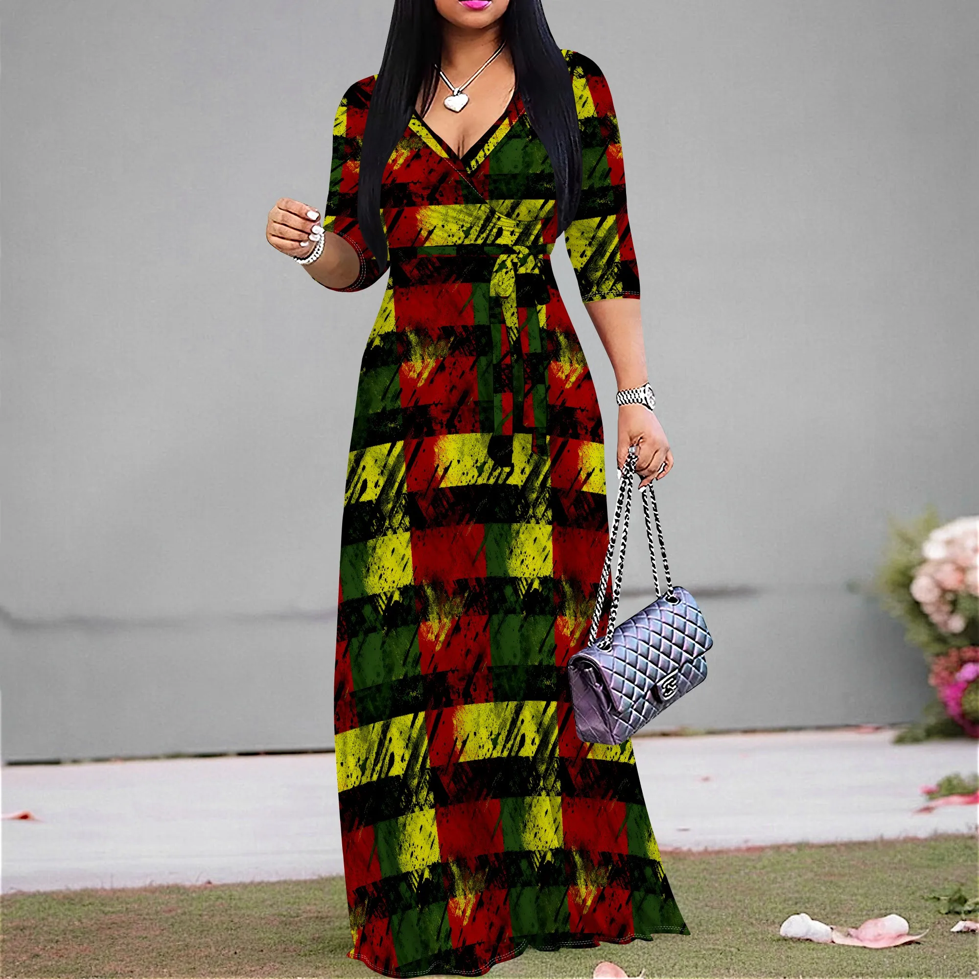 Afrocentric Pan‑African Wrap Maxi Dress Red Green Gold V‑Neck Plus Size S‑3XL Juneteenth Festival Wear
Afrocentric Pan‑African Wrap Maxi Dress Red Green Gold V‑Neck Plus Size S‑3XL Juneteenth Festival Wear