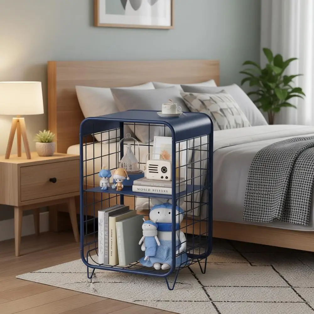 3-Tier Metal End Table with Storage Shelf, Unique Side Table for Living Room, Navy Blue
3-Tier Metal End Table with Storage Shelf, Unique Side Table for Living Room, Navy Blue