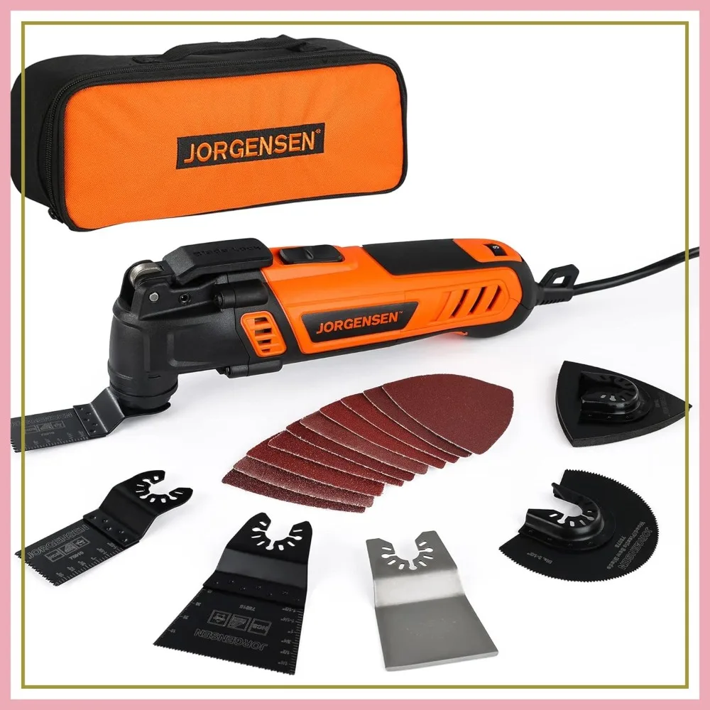 4 Amp Oscillating Multi Tool, 5° Oscillation Angle, 7 Variable Speed, 16-Piece Blades & Carrying Bag
4 Amp Oscillating Multi Tool, 5° Oscillation Angle, 7 Variable Speed, 16-Piece Blades & Carrying Bag