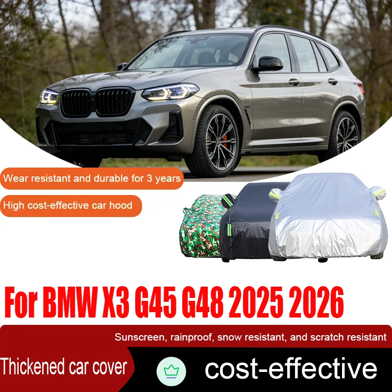 For BMW X3 G45 G48 2025 2026 Full Car Covers Outdoor Sun Anti UV Rain Snow Dust Protection Oxford Cloth Accessories
For BMW X3 G45 G48 2025 2026 Full Car Covers Outdoor Sun Anti UV Rain Snow Dust Protection Oxford Cloth Accessories