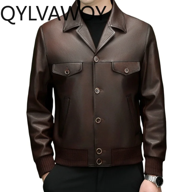 QYLVAWOY Real Leather Jacket Mens Sheepskin Vintage Jacket Lapel Motorcycle Jacket Short Coats Jackets for Man Stylish Chaqueta
QYLVAWOY Real Leather Jacket Mens Sheepskin Vintage Jacket Lapel Motorcycle Jacket Short Coats Jackets for Man Stylish Chaqueta