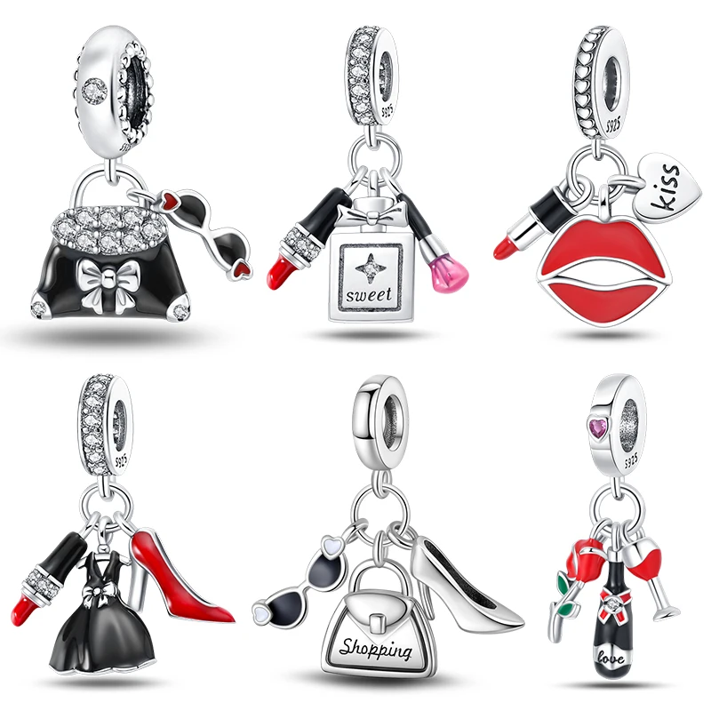 925 Sterling Silver Bag Perfume Rose Kiss Charms Beads Fit Pandora 925 Original Bracelets DIY Fine Jewelry Valentine's Day Gifts
925 Sterling Silver Bag Perfume Rose Kiss Charms Beads Fit Pandora 925 Original Bracelets DIY Fine Jewelry Valentine's Day Gifts