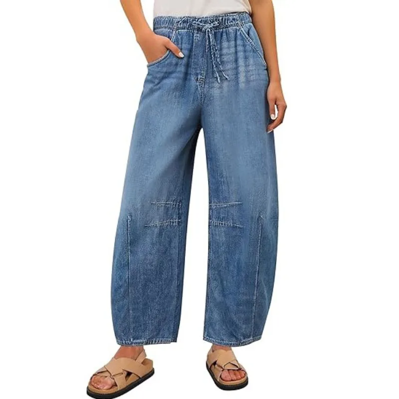2026 New Spring Casual Drawstring Wash Loose Wide-leg Jeans Women
2026 New Spring Casual Drawstring Wash Loose Wide-leg Jeans Women