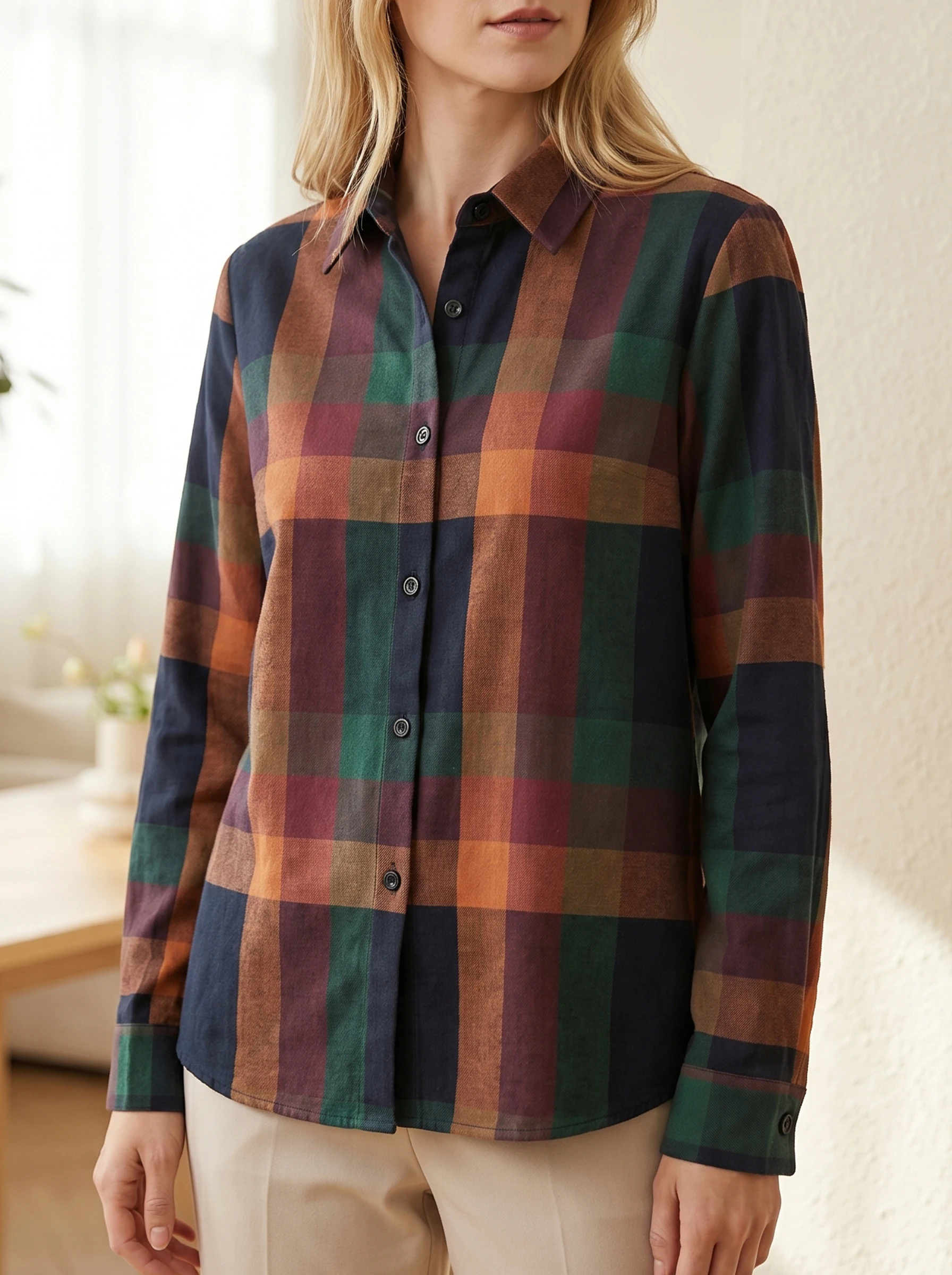 Gadinus Women’s Plaid Button Up Shirt Long Sleeve Casual Loose Fit Collared Blouse
Gadinus Women’s Plaid Button Up Shirt Long Sleeve Casual Loose Fit Collared Blouse