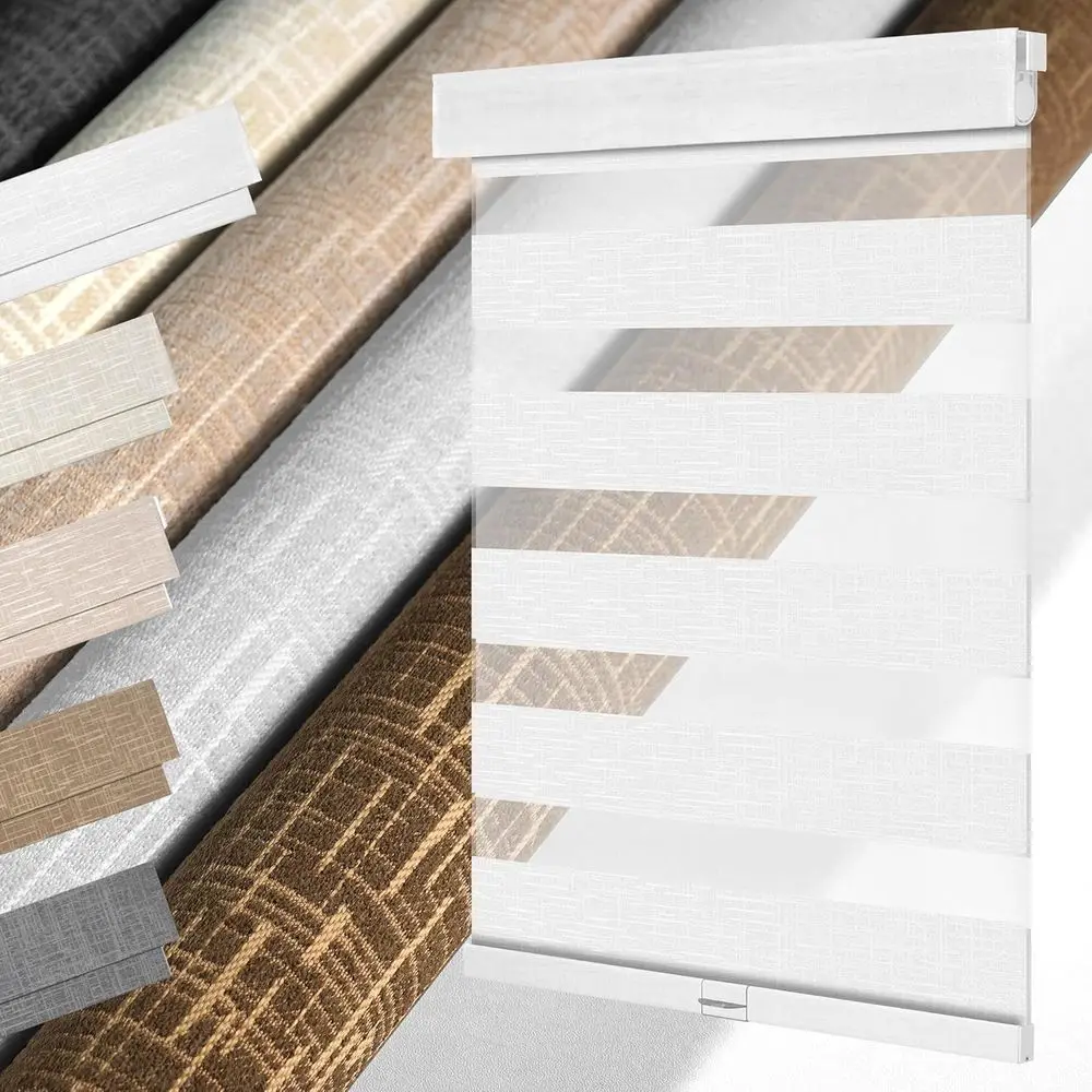 Easy Install Double-Layer Linen Roller Shades, Custom-Sized, White
Easy Install Double-Layer Linen Roller Shades, Custom-Sized, White