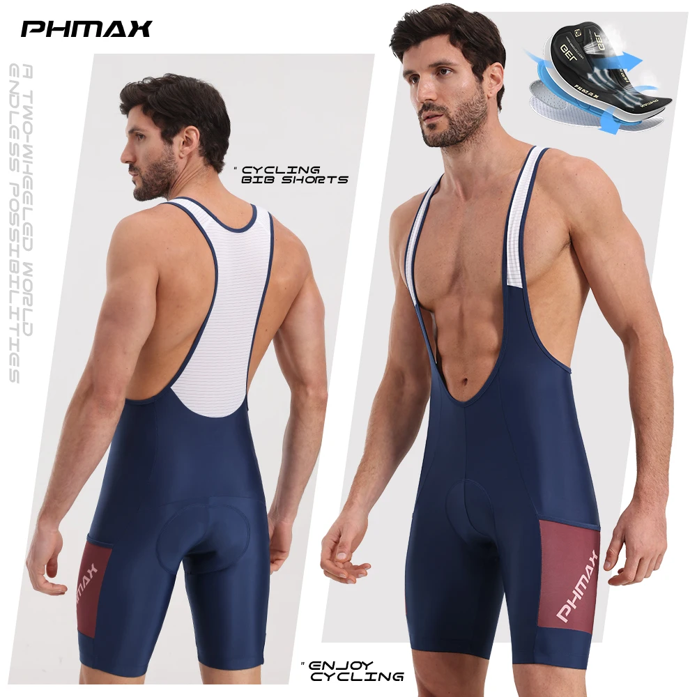PHMAX Men's Cycling Bib Shorts 5D Silicone Padded Bicycle Bib Shorts Breathable Quick Dry Road MTB Bike Bib Shorts with Pockets
PHMAX Men's Cycling Bib Shorts 5D Silicone Padded Bicycle Bib Shorts Breathable Quick Dry Road MTB Bike Bib Shorts with Pockets