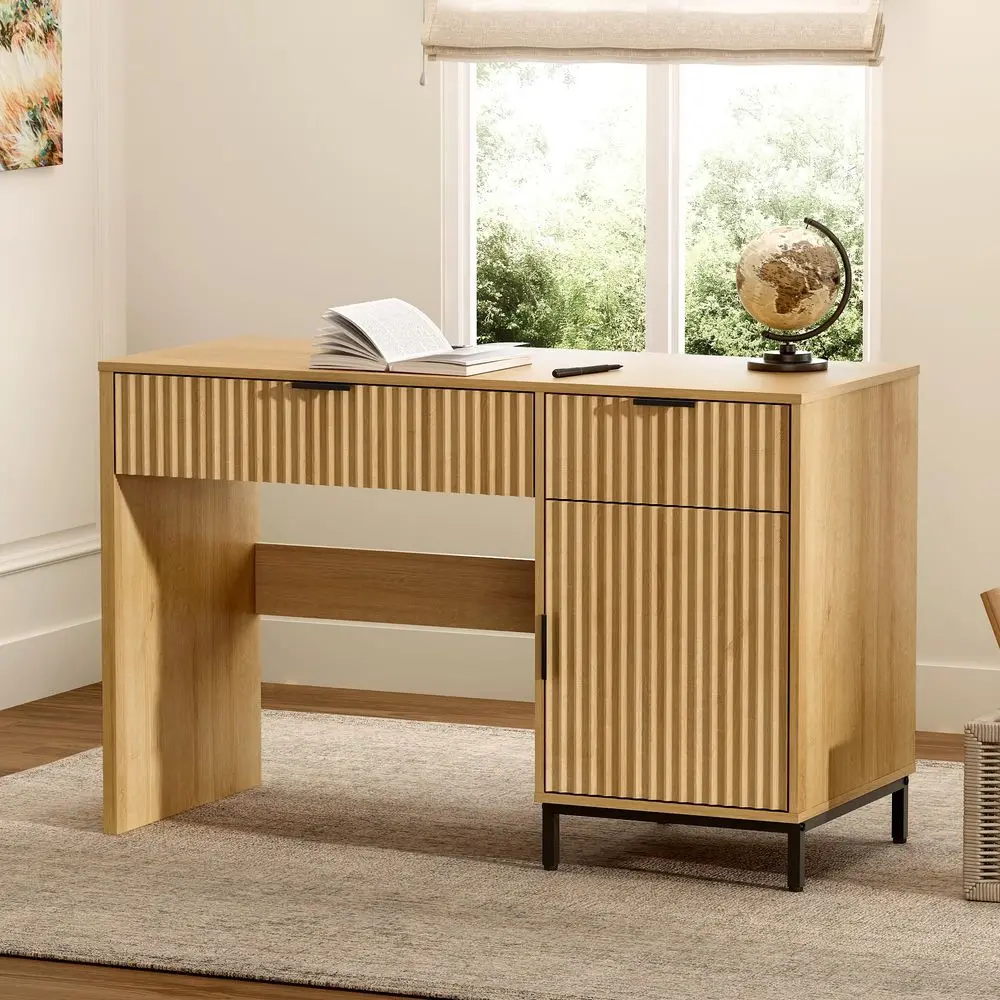 47 Fluted Executive Desk, Modern Wood Home Office Desk with Charging Station, Drawer amp Cabinet, Computer Writing Desk for Wor
47 Fluted Executive Desk, Modern Wood Home Office Desk with Charging Station, Drawer amp Cabinet, Computer Writing Desk for Wor