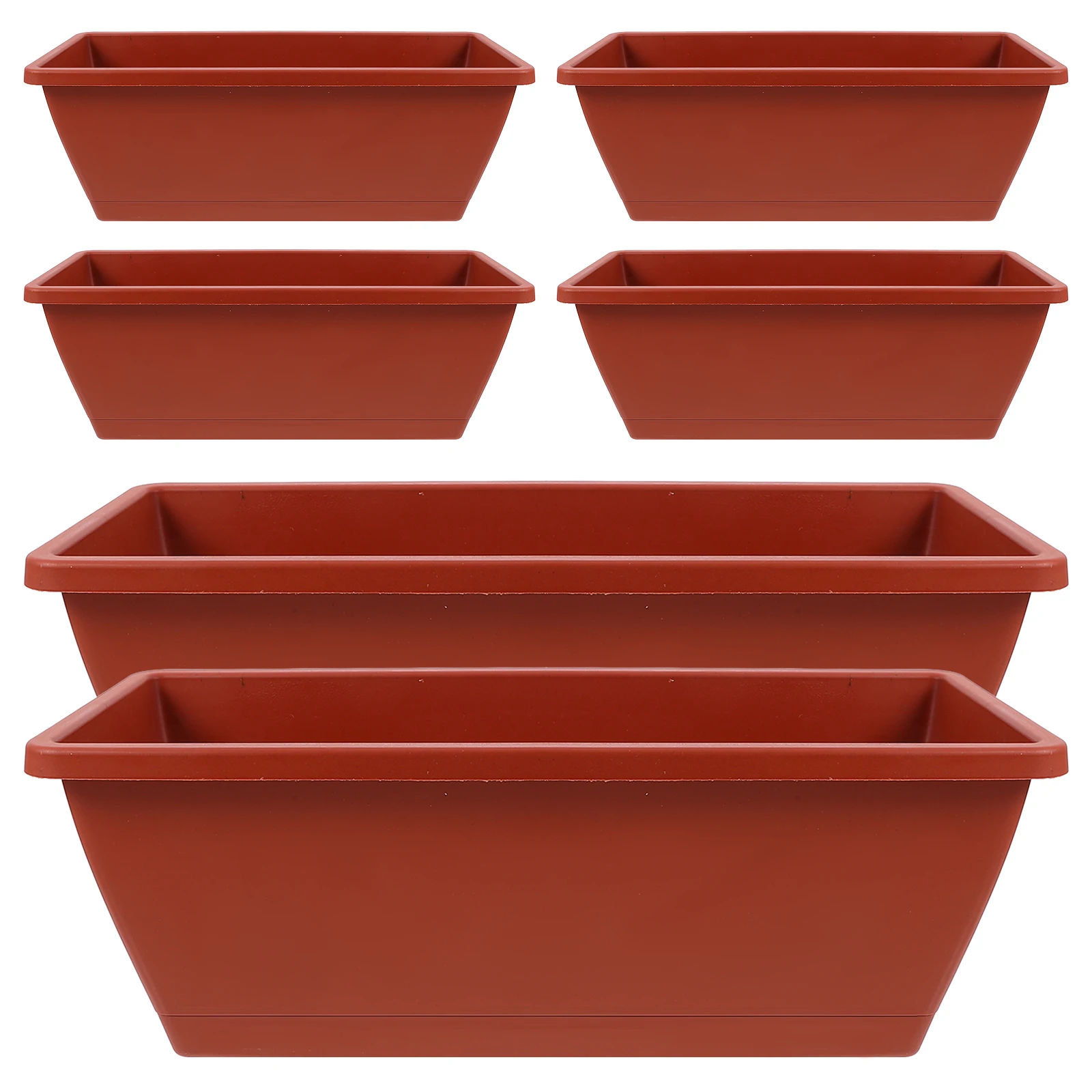 6pcs Large Flowerpot Plastic Planter 43x15x17cm Brick Red Thickened Design Durable Plant Pot Balcony Gardening Bonsai Container
6pcs Large Flowerpot Plastic Planter 43x15x17cm Brick Red Thickened Design Durable Plant Pot Balcony Gardening Bonsai Container
