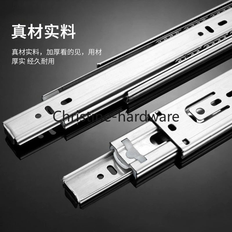 10" - 22" 45mm wide Stainless Steel Drawer Slides Soft Close Drawer Track Rail Sliding Three-Section Cabinet Furniture Hardware
10" - 22" 45mm wide Stainless Steel Drawer Slides Soft Close Drawer Track Rail Sliding Three-Section Cabinet Furniture Hardware