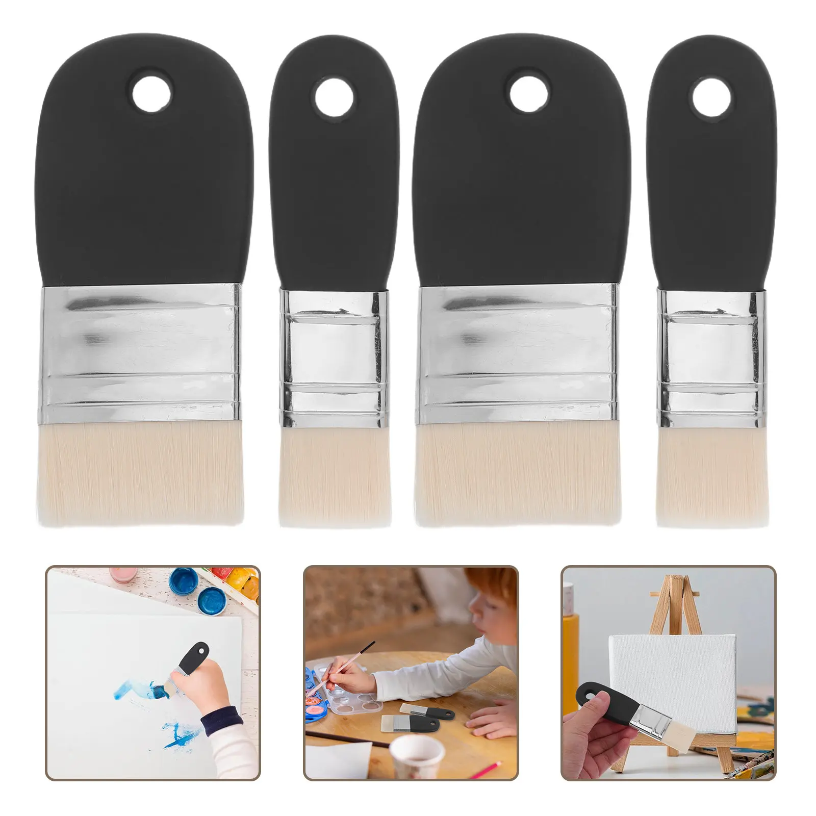 4Pcs Nylon Hair Flat Paddle Paint Brush Short Wooden Handle Flat Artist Brushes for Acrylic Oil Watercolor Painting Canvas Craft
4Pcs Nylon Hair Flat Paddle Paint Brush Short Wooden Handle Flat Artist Brushes for Acrylic Oil Watercolor Painting Canvas Craft