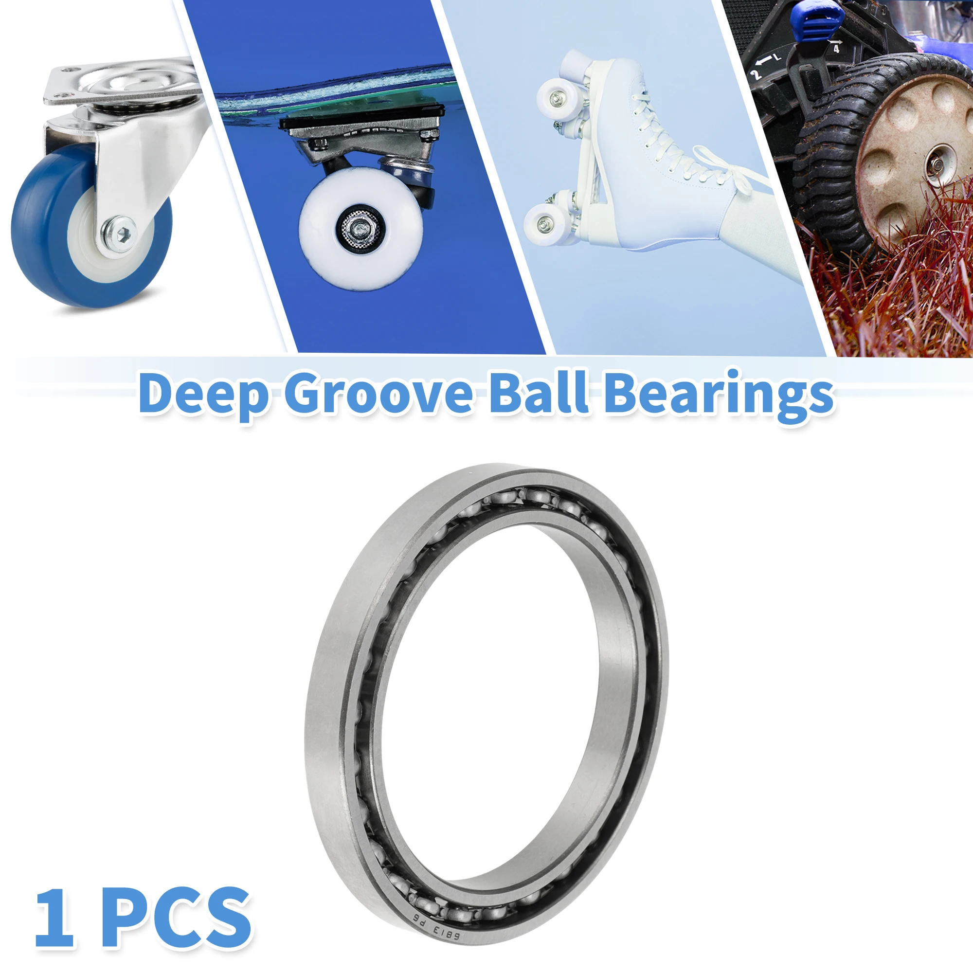 Motoforti 6813 Deep Groove Ball Bearings P6 65x85x10mm Lubricated Bearings Open Type Silver Tone Scooter Skateboard Wheel
Motoforti 6813 Deep Groove Ball Bearings P6 65x85x10mm Lubricated Bearings Open Type Silver Tone Scooter Skateboard Wheel