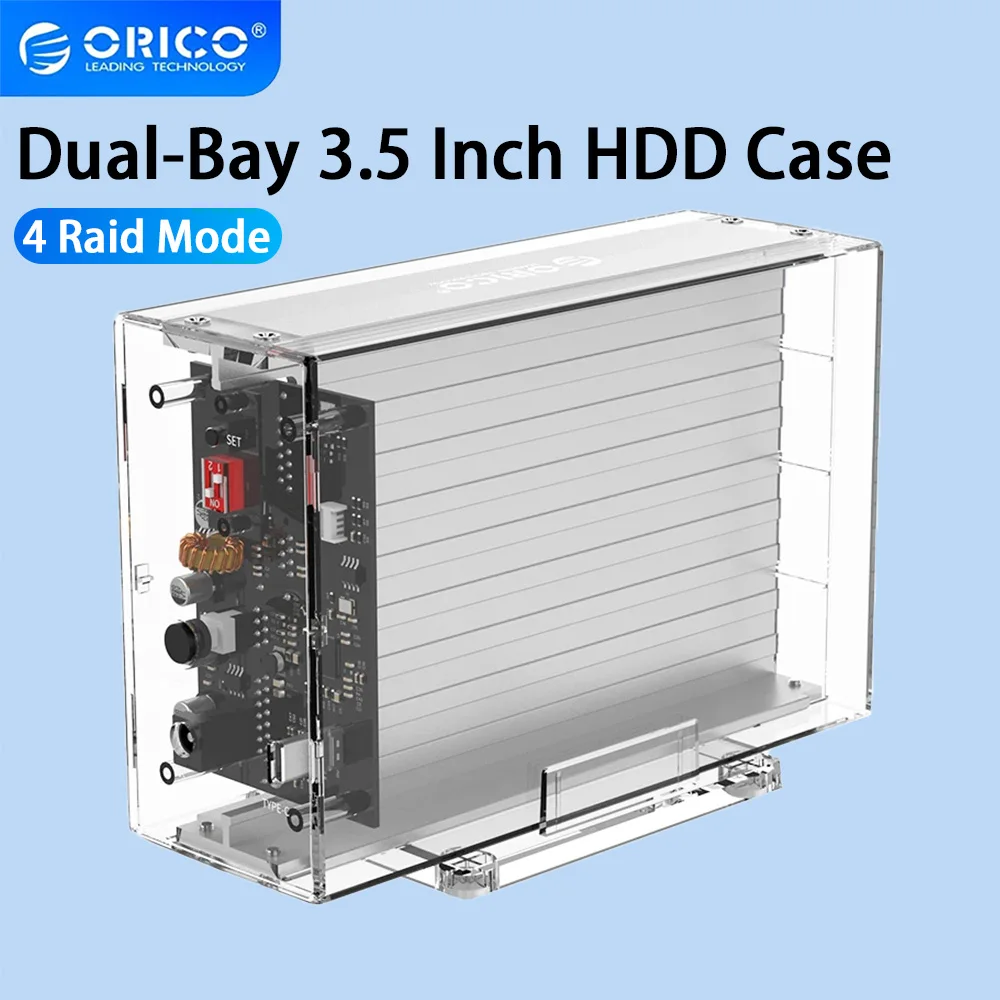ORICO 2 Bay 3.5 Inch External Hard Drive Case SATA to USB3.0 Transparent HDD Dock Station with RAID Function For 3.5'' sata hdd
ORICO 2 Bay 3.5 Inch External Hard Drive Case SATA to USB3.0 Transparent HDD Dock Station with RAID Function For 3.5'' sata hdd