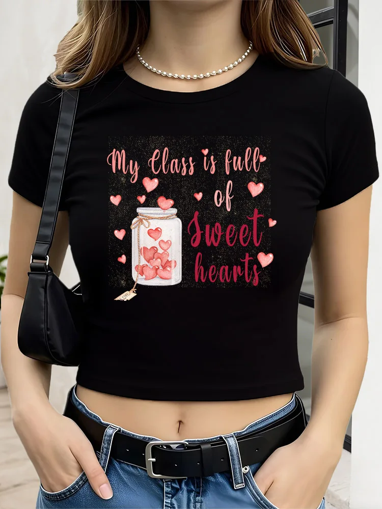 A Can of Love Women Graphic Crop Top Black Short Sleeve Slim Fit T-Shirt Basic Spring Summer Top
A Can of Love Women Graphic Crop Top Black Short Sleeve Slim Fit T-Shirt Basic Spring Summer Top