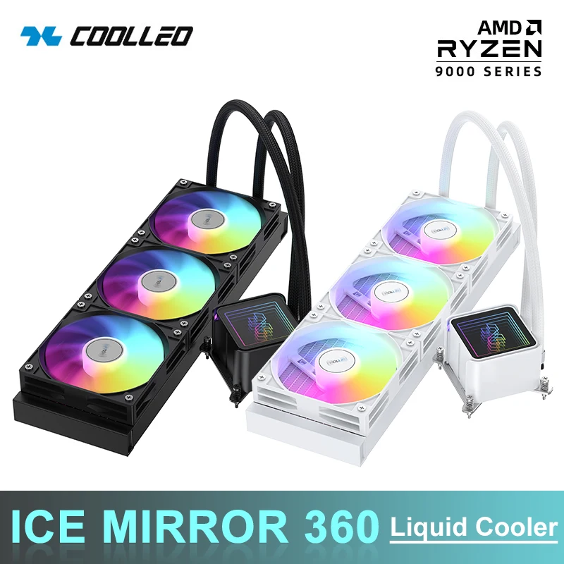 COOLLEO Ice Mirror 360 Water Cooling CPU Cooler 360mm ARGB Fan Liquid Heatsink Water Cooled Intel LGA1700/1851/AM4/AM5
COOLLEO Ice Mirror 360 Water Cooling CPU Cooler 360mm ARGB Fan Liquid Heatsink Water Cooled Intel LGA1700/1851/AM4/AM5