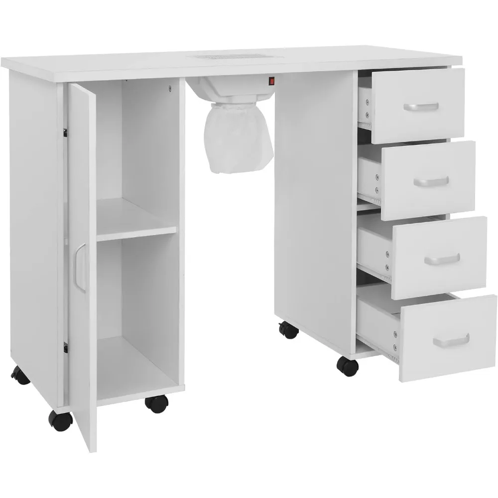 Manicure Nail Table Station, Salon Spa Nail Desk with Electric Downdraft Vent, Locking Castors, 2 Layers Storage Cabinet,
Manicure Nail Table Station, Salon Spa Nail Desk with Electric Downdraft Vent, Locking Castors, 2 Layers Storage Cabinet,