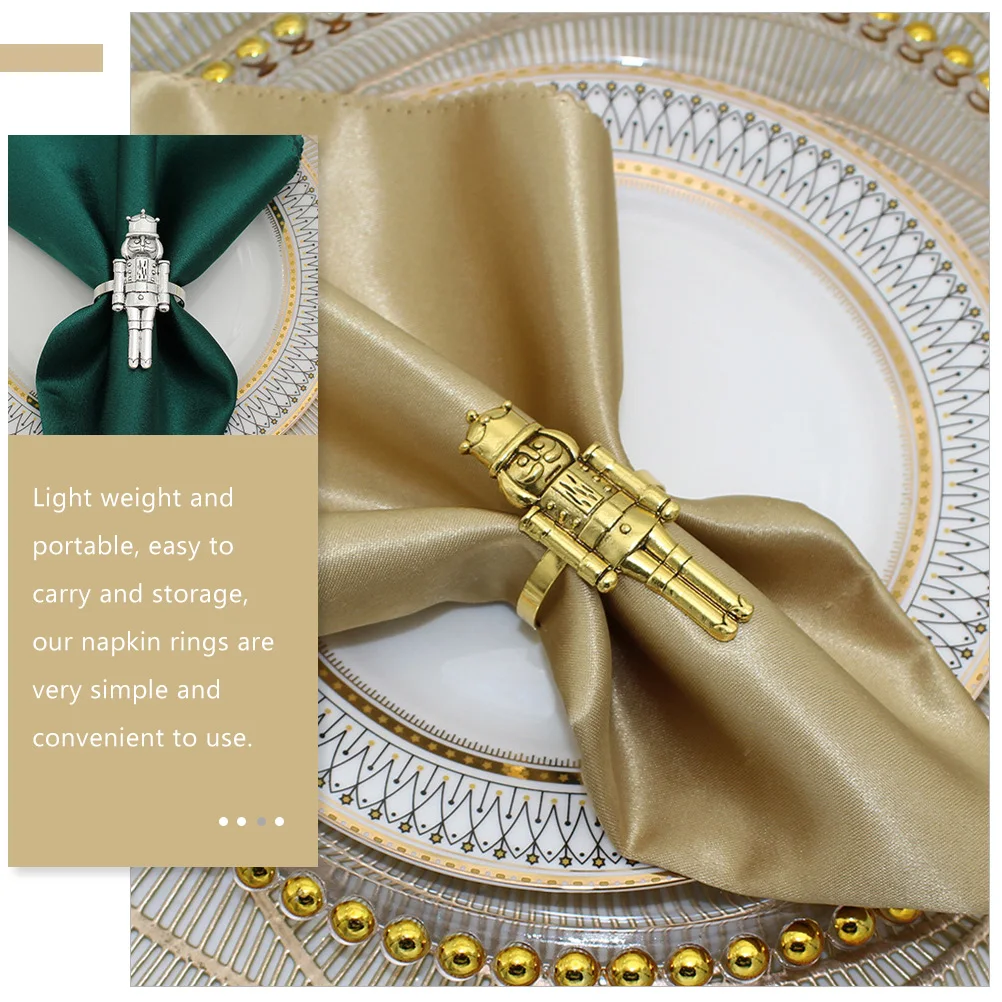 2pcs Nutcracker Napkin Rings Metal Christmas Wedding Decor Home Restaurant Napkin Buckle Simple Banquet Buckle Tableware
2pcs Nutcracker Napkin Rings Metal Christmas Wedding Decor Home Restaurant Napkin Buckle Simple Banquet Buckle Tableware