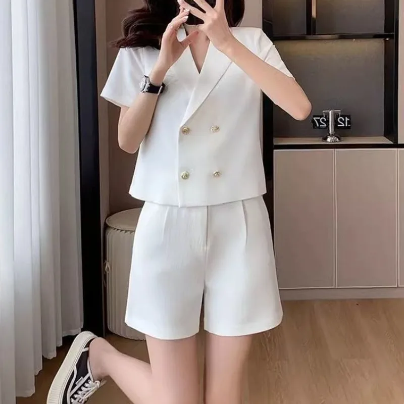 Stylish Light Office Solid Color Women's Suit Short Sets 2 Pieces Novelties Luxury Tailorin Korean Style Classic Female Shorts
Stylish Light Office Solid Color Women's Suit Short Sets 2 Pieces Novelties Luxury Tailorin Korean Style Classic Female Shorts