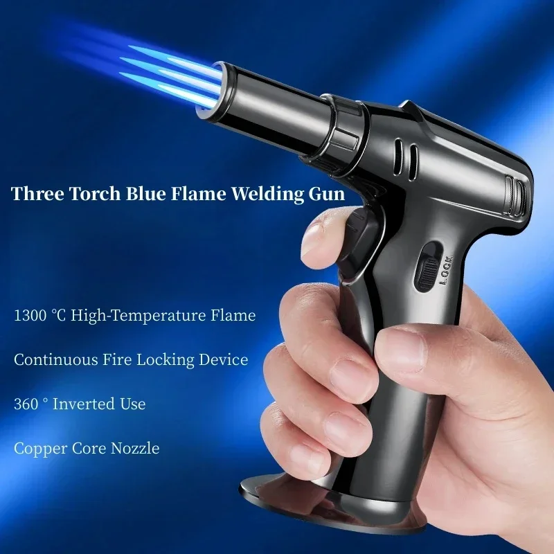 Metal Windproof Dual Jet Blue Flame Butane Lighter 1300°C Refillable Outdoor Camping BBQ Welding Zinc Alloy Kitchen Tool
Metal Windproof Dual Jet Blue Flame Butane Lighter 1300°C Refillable Outdoor Camping BBQ Welding Zinc Alloy Kitchen Tool