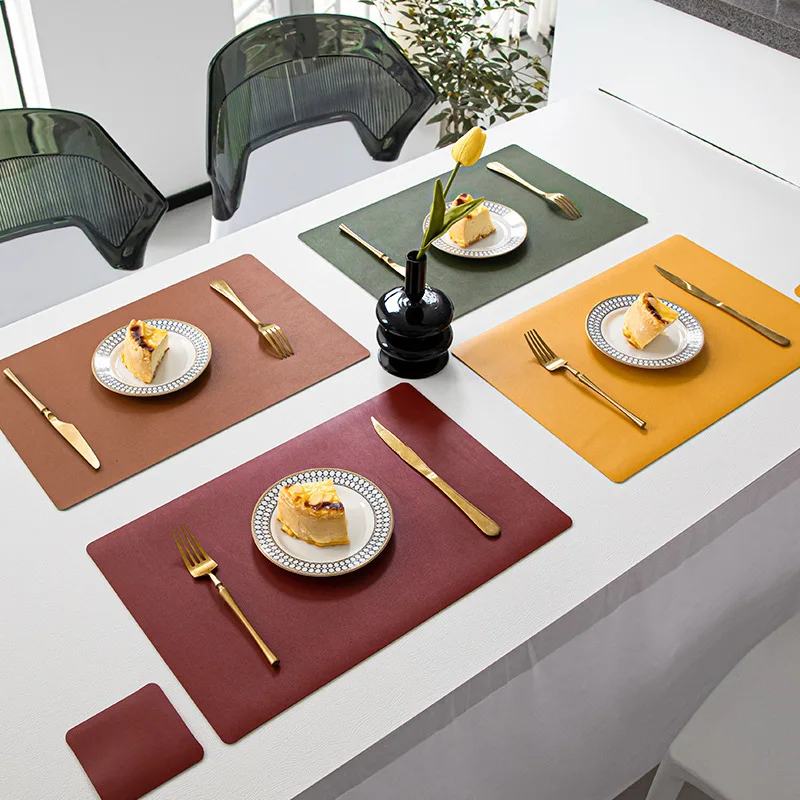 Dining Mats Solid Color PU Leather Waterproof Oil-resistant Household Anti Scald Placemats Double Sided Table Pads for Kitchen
Dining Mats Solid Color PU Leather Waterproof Oil-resistant Household Anti Scald Placemats Double Sided Table Pads for Kitchen